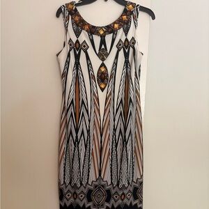 Muse Boston Proper White and Black Tribal Dress